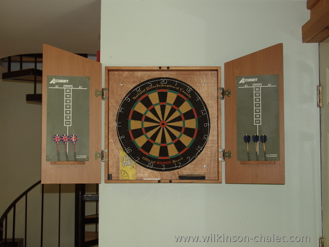 Cottage recreation room dart board